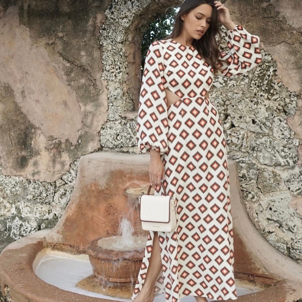Geometric cutout maxi dress